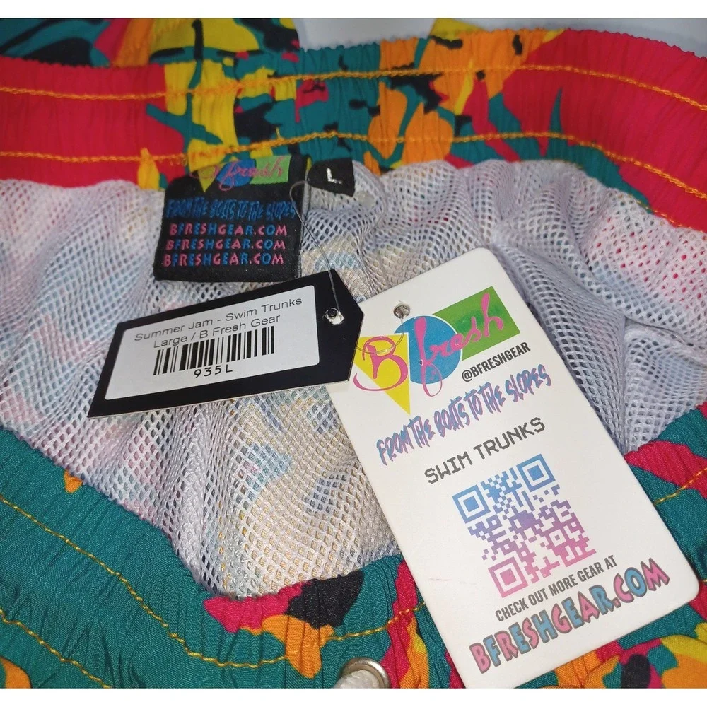 B Fresh Gear Mens L Swim Trunks‎ Summer Jam Tropical Print Resort Vacation Beach